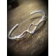 Torque Silver Twisted Double Cuff Bangle
